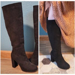 Madden Girl Klash Calf Heeled Black Boots Size 8